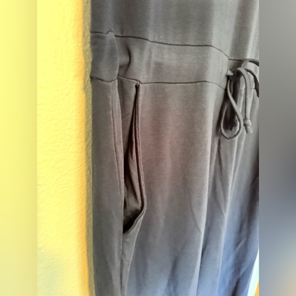 Quince French Terry Modal Jumpsuit Size Large Navy Blue Tie Front EUC - Picture 7 of 10